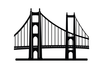 Golden Gate Bridge on White Background High Resolution Design
