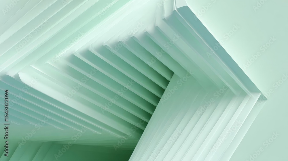 Poster abstract digital art piece that appears to be a 3d rendering of a staircase.