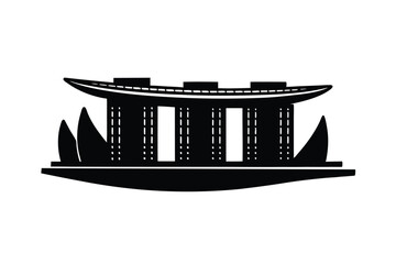 Marina Bay Sands Background Design Vector graphic white