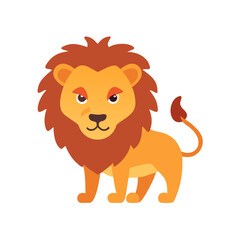 Obraz premium Vector icon of a lion, symbol of strength, power, and courage. Transparent background