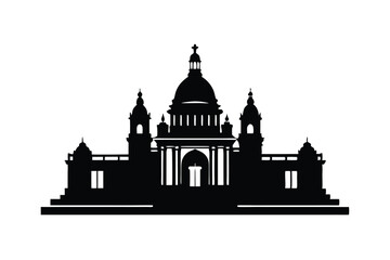 Kolkata Victoria Memorial Building on White Background Image