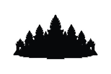 Fototapeta premium Angkor Wat Temple in Cambodia Illustration on White Background