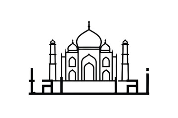 Taj Mahal Artwork Historical Monument Vector Design detailed