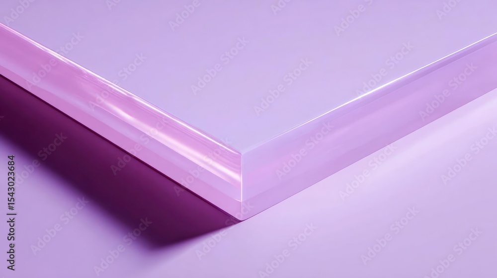 Poster close-up of a 3d rendering of a corner of a purple surface. the corner appears to be made of a thin,