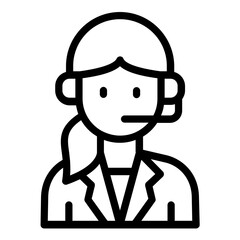 female customer service icon line
