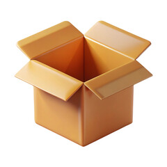 Open cardboard box isolated on black backgroundOpen cardboard box isolated on black background