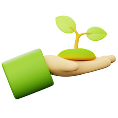3D Eco Hand Icon