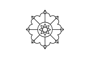 Mandala Design Featuring a Chinese Flag on White Background
