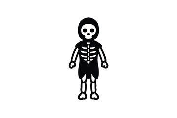 Skeleton Costume Clipart Image for Halloween Designs single