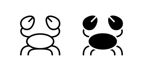 Crab Icon Set suitable for beach or marine life themes.