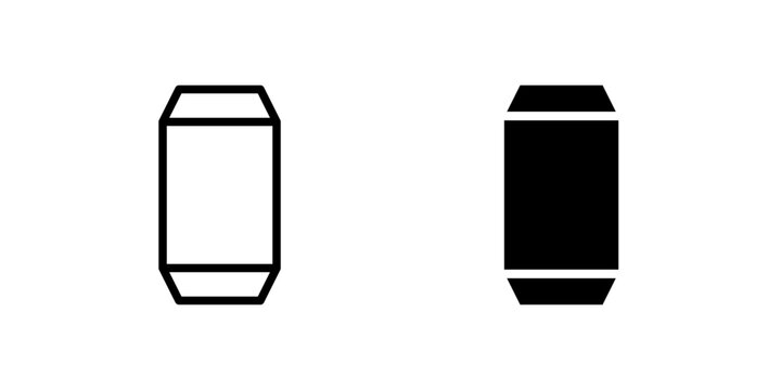 Canned Drink Icon Set suitable for refreshment themes.