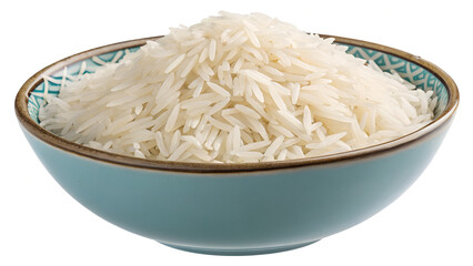 Long Grain Basmati rice in a  blue bowl