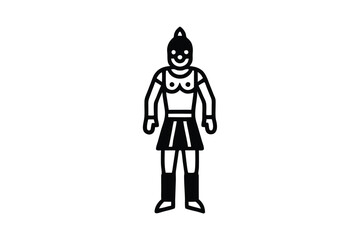 Warrior Costume Clipart Image for Design Projects single