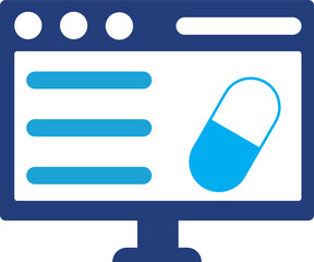 vector illustration of a online medicine icon, Telemedicine icon