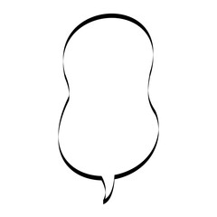 Obraz premium 手描きの吹き出し_線画｜Hand-drawn Speech Bubbles_Line Art