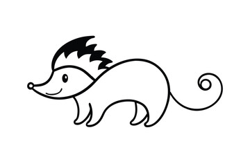 Obraz premium Cute Hedgehog Wearing a Jester Hat on a White Background