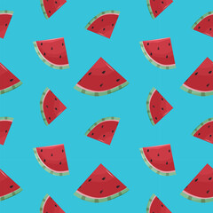 Cute watermelon fruits pattern background vector design