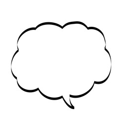 Fototapeta premium 手描きの吹き出し_線画｜Hand-drawn Speech Bubbles_Line Art
