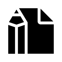 Pencil and paper symbolizing writing and drawing tools.