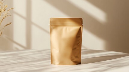 Standing Kraft Paper Snack Pouch Mockup with Backlight