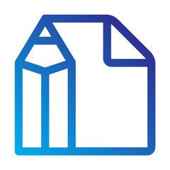 Pencil and paper symbolizing writing and drawing tools.