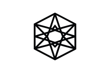 Islamic Geometric Star Pattern Badge Logo Icon Design