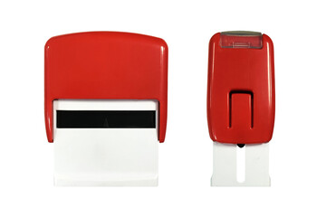 Rubber stamp machine red colour elevation