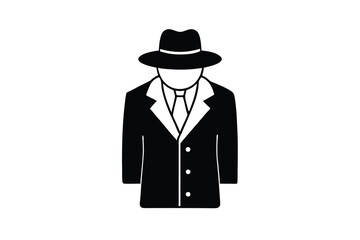 Detective Costume Clip Art on White Background Single