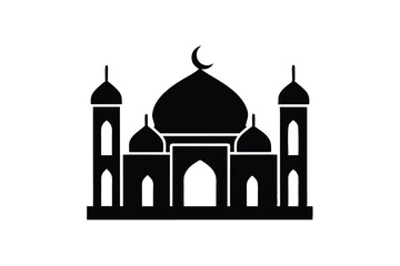 Mosque Front View Logo Icon Design for Community Use