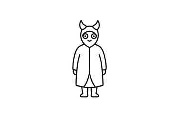 Devil Costume Clipart Image for Halloween Designs single