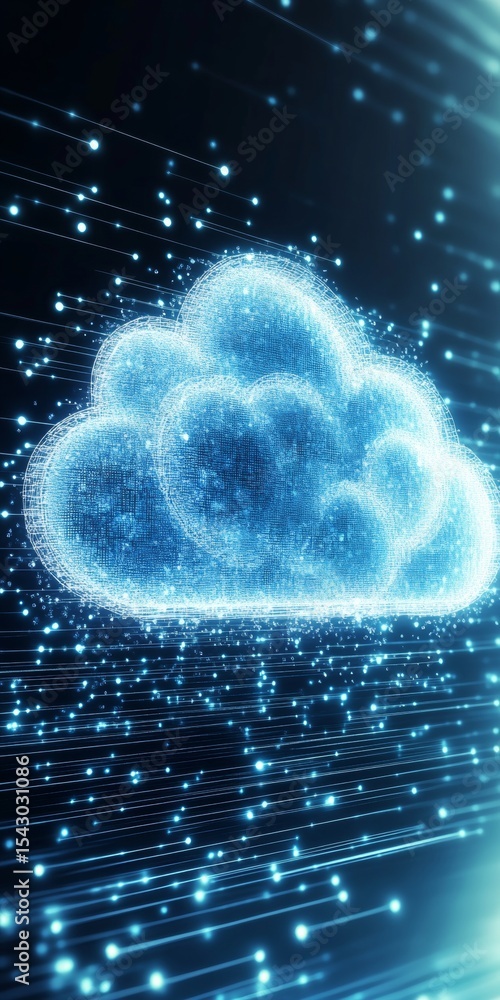 Aufkleber futuristic cloud storage innovative data transmission and communication structures visualized.
