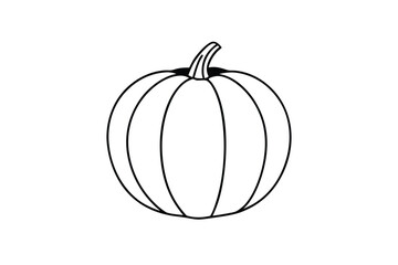 Hand Drawn Fall Pumpkin on White Background Design