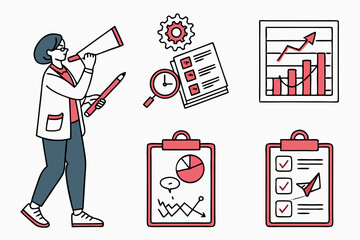 business man and graph