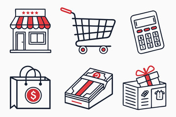 shopping icon set