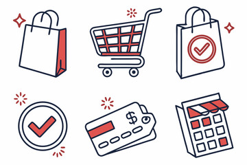 set of shopping icons