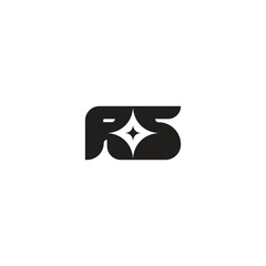 letter RS and star logo simple