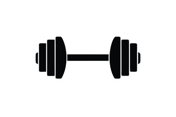 Minimalist Dumbbell Fitness Logo Icon Design for White Background