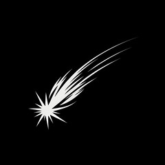 Obraz premium Comet streaking through the night sky with distant stars illuminating the dark backdrop