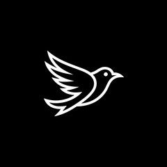 Fototapeta premium Stylized illustration of a flying bird capturing the essence of freedom and grace in a minimalist design