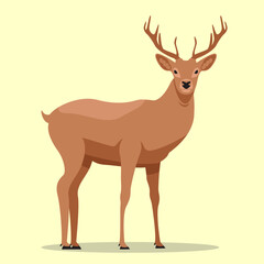 Deer Animal Flat Design Illustration