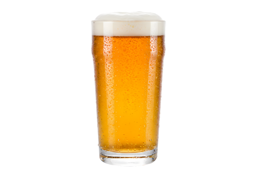 Refreshing Pint of Beer: Perfect Glass of Lager on transparent background