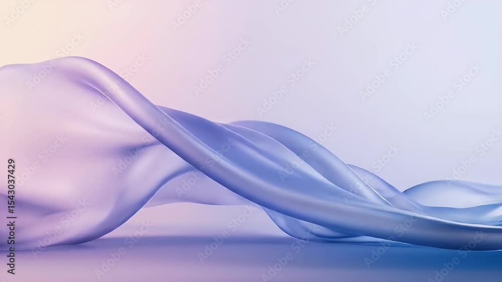 Aufkleber elegant silk fabric drape with a smooth gradient texture in white background