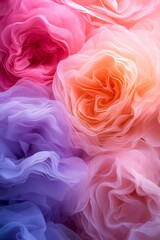 Fototapeta premium Elegant Dreamy Pastel Floral Abstract Canvas Art with Swirling Petals and Soft Gradient Harmony