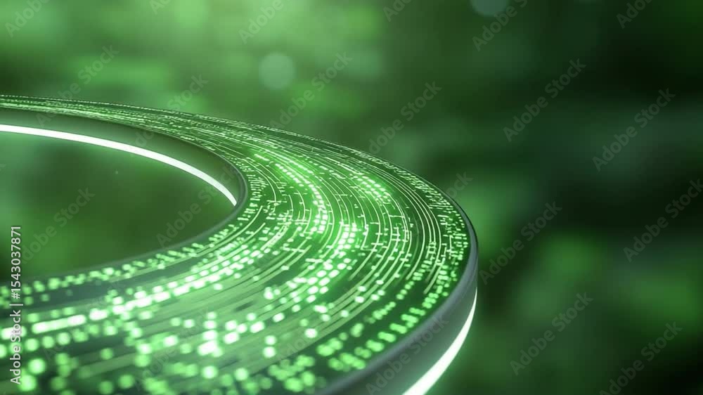 Fototapete digital data flow: a mesmerizing close-up view of a futuristic digital data stream, depicted as an e