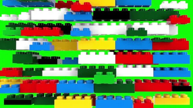 toy blocks on green background