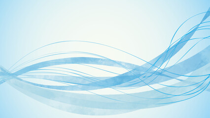 涼感のある水彩風背景3（16:9） Cool and Soothing Watercolor Curve Background