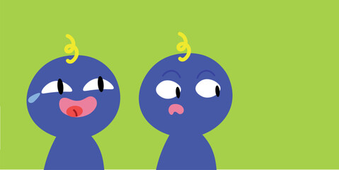 background mental health psychology mood confused and happy emotions blue white banner communication illustration