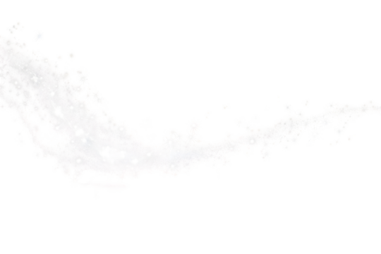 White glowing light effect on a transparent background, vector illustration. White glitter with a sparkling stars trail, white Christmas magic dust.