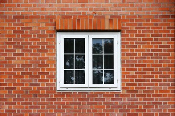 Windows and brick wall pattern background