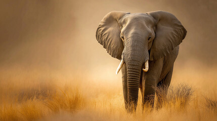 A universal visual tailored for publication african savannah: harmonious grazing of african and asian elephants - emblematic giants of the wild, unique tusks in sight, peaceful scenes from a safari.